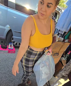 Phat Ass Milf Latina In Tight Plaid Leggings W/ Nice Tits🔥