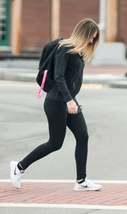 Sexy college babe walking in leggings with a nice ass