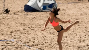 Beach volleyball babes in bikinis