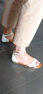 Mature milf's feet in sandals closeups