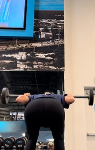 Two sexy blondes bending over in front of me