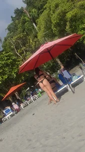 Black bikini on beach