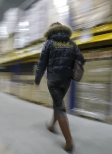 Hot ass in tight leather pants, creepshots at the supermarket and on the street