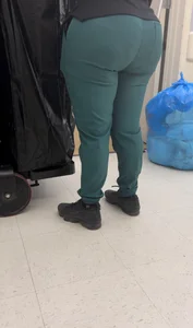 Latina in Tight Green Scrubs (VPL) knew she was recorded! (OC)
