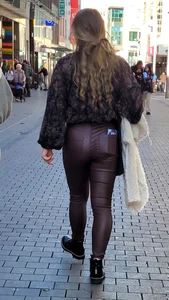 Nice Candid Ass in Leather Pants Street Creepshot
