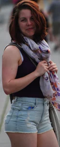Girlfriend candids in shorts