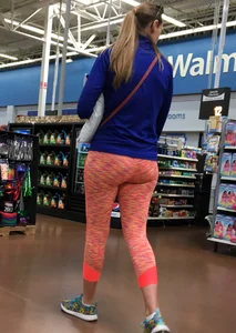 Pink patterned leggings ass at Walmart
