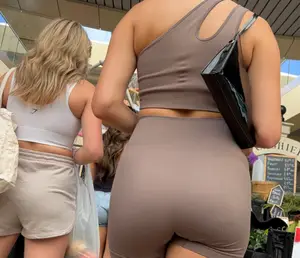 Tall brunette in brown shorts showing off her nice legs and booty (OC)