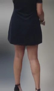 Girl in high-heeled sandals in a dress creepshots