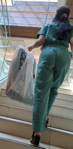 Mall Baddie in Jumpsuit Walking Up The Stairs