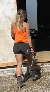 Working in booty shorts