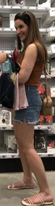 Pretty busty milf in shorts