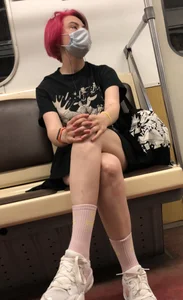 Cute Candid Teen With Red Hair in a Skirt Subway Creepshots Gallery