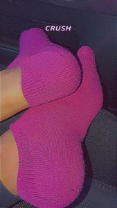 Girl's Feet in Pink Socks Closeups, Creepshots in a Car