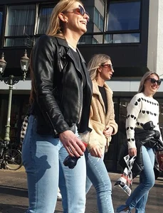 Various hot butts in tight jeans on the street and inside cafes, some teens too