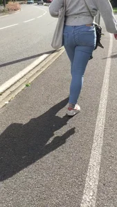 Juicy student ass in a tight pants