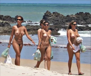 Nude beach and topless girls