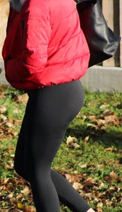 Stunning Teen In Tight Black Leggings