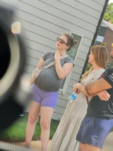 CAUGHT Pregnant Shorts Eating THICC PAWG