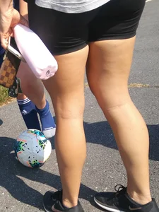 Blonde in Spandex Shorts Park Creepshots