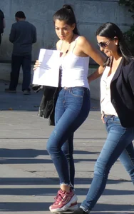 Beautiful Bolivian girl showing a bit of cleavage