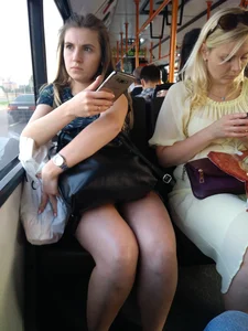 Girl with Nice Legs in the Public Bus Creepshot