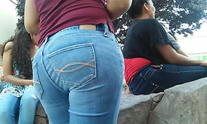 Nice Latina ass in tight jeans with vpl