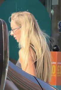 sexy blonde gym babe in super tight black shorts (OC)