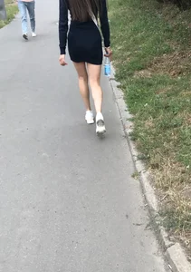 Girl With Hot Skinny Legs in a Dress Street Creepshots