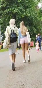Blonde packing a great ass in some pink shorts