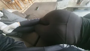 Candid Girl With a Hot Booty And Legs in Yoga Pants And White Socks Asleep on a Couch Home Creepshot