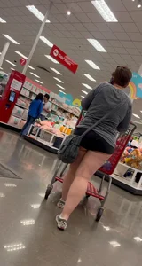 Almost busted by target security for this meaty mom showing cheeks