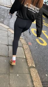 HOT Redhead PAWG black leggings