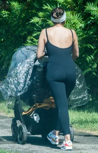 New Milf out for a stroll in skin tight onesie showing off her fat ass
