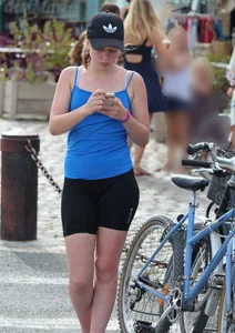 Cute teen bike rider in spandex shorts with a nice ass and vpl