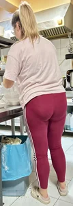 (NOT OC) Red Pants Big Ass Lingerie Blonde