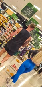 Fit Blonde with a tight ass bends over at the grocery store (oc)
