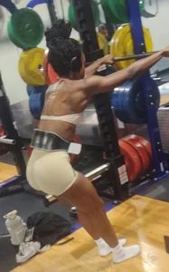 Ebony gym rat. Working on her perfect bubble ass