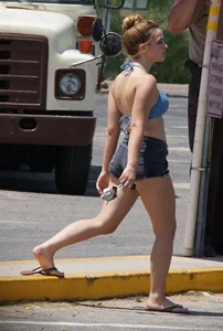 Girls in bikinis getting ready for tubing