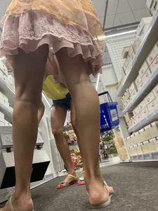 Mother upskirt and daughter showing ass cheeks