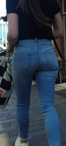Milf with a very sexy ass in tight blue jeans, a great collection of creepshots