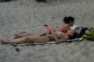 Verna topless beach girls out in the sun