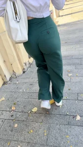 Bubble Butt In Green Pants (UP THE STAIRS + face shots)