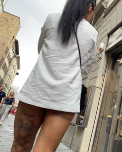 Raven-Haired TATTOOED Babe - Hot Legs and Confidence