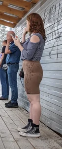 A Ginger Milf in Spandex Shorts Street Creepshots