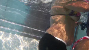 Various underwater girls in bikinis