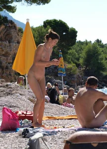 Nude beach and topless girls