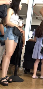 Cute asian with great legs in shorts