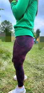 Thin Milf in purple yogas (hint of VPL)