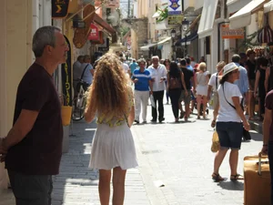 White see through skirt girl walking with white panties underneath